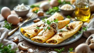 Crêpes fourrées aux poireaux et champignons : la recette 100% nostalgie qu'on adore