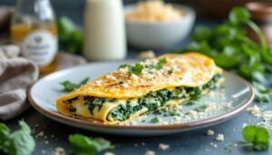 « Je prépare cette omelette roulée aux épinards et fromage les matins pressés, impossible de m’en passer »