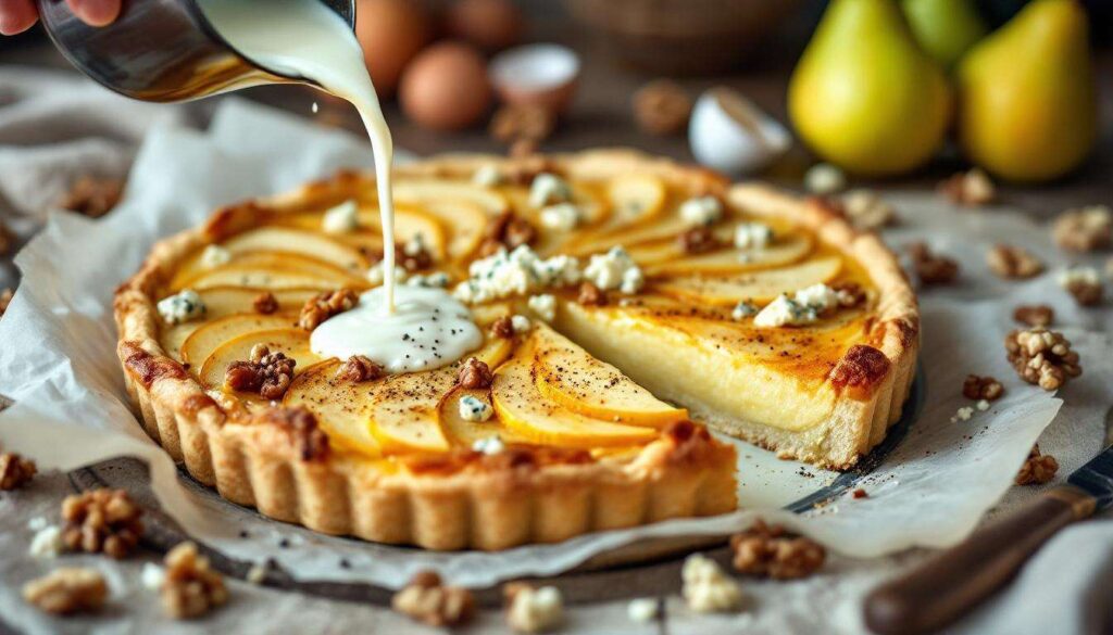 Quiche poire-fromage : une recette toute simple, pleine de contraste et de moelleux, qui charme dès la première bouchée