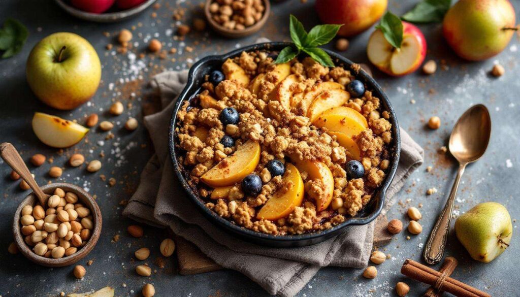 Kaki, pomme, poire et noisette : ce crumble cache bien son jeu… et va rendre vos goûters de novembre inoubliables