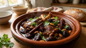 Tajine d'agneau aux pruneaux : marinade et cuisson en cocotte