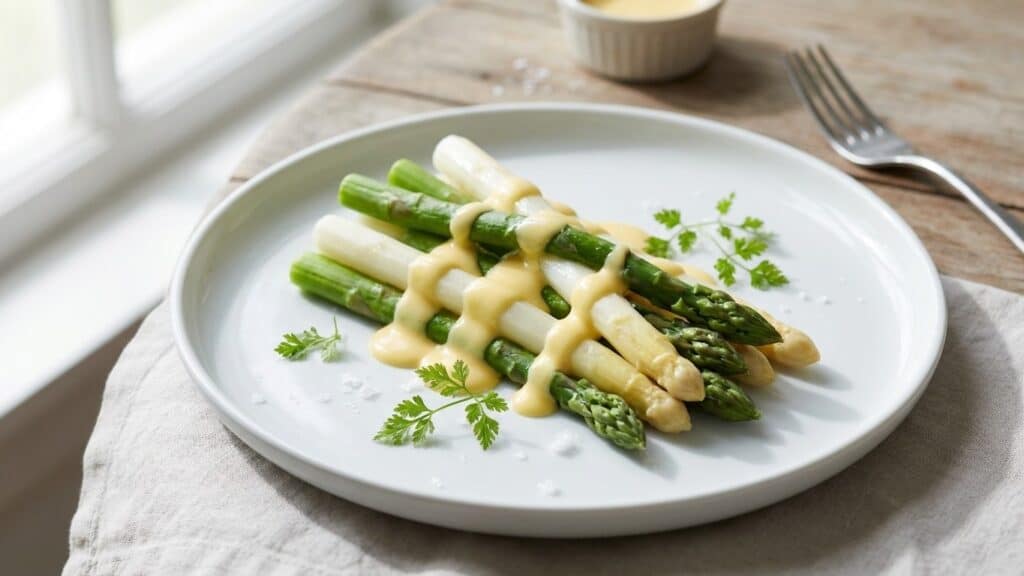 Asperges blanches et vertes : les cuire et préparer une sauce hollandaise
